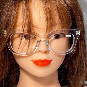 1324  Mona Reading Glasses 1.25 Readers Clear Frames NWT